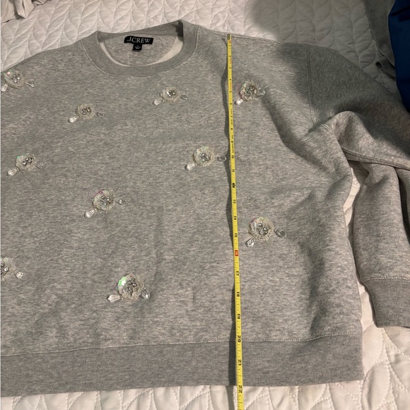 J. Crew Heritage fleece crewneck sweatshirt with sequin flower - Picture 9 of 9